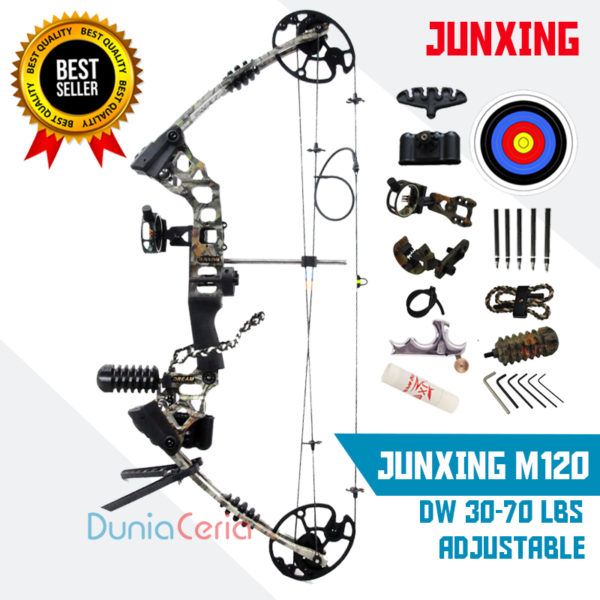 FULLSET Busur Panah Junxing M120 Compound Bow Siap Pakai