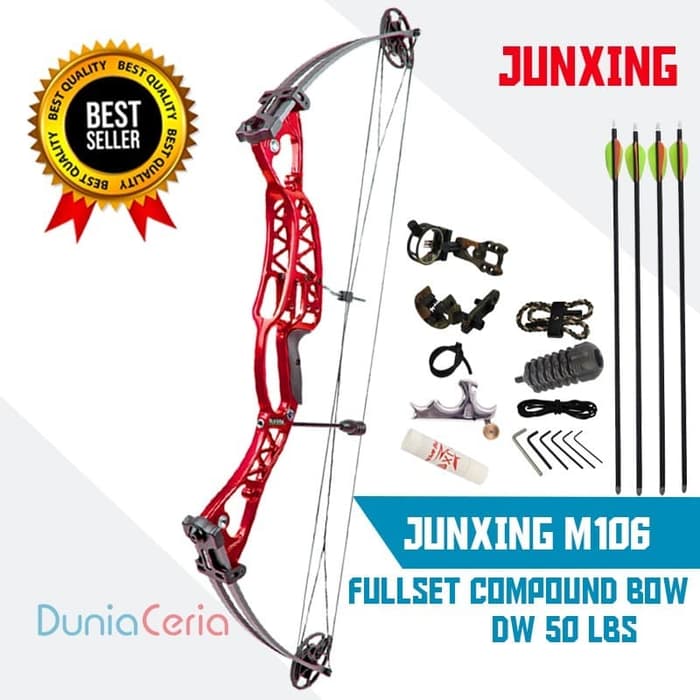 FULLSET Busur Panah Junxing M106 Compound Bow Siap Pakai - Dunia Ceria